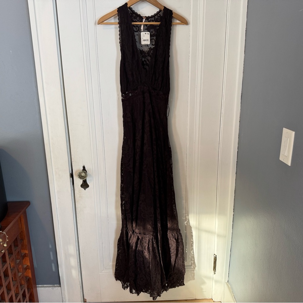 Free People Black Lace Maxi Dress